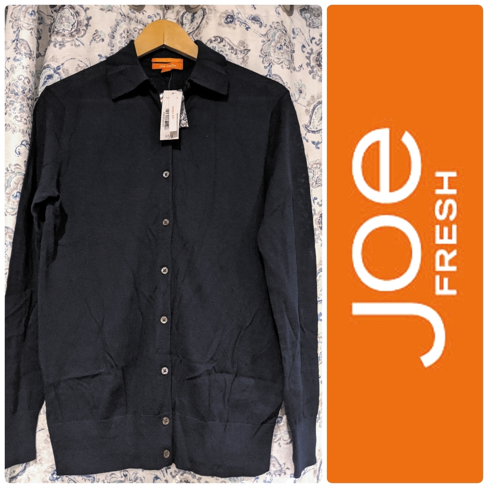 Joe Fresh Oversized Collared Cardigan Sz S